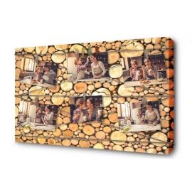 фотоколлаж с деревянными мини прищепками размер 40х60, Артикул: 075